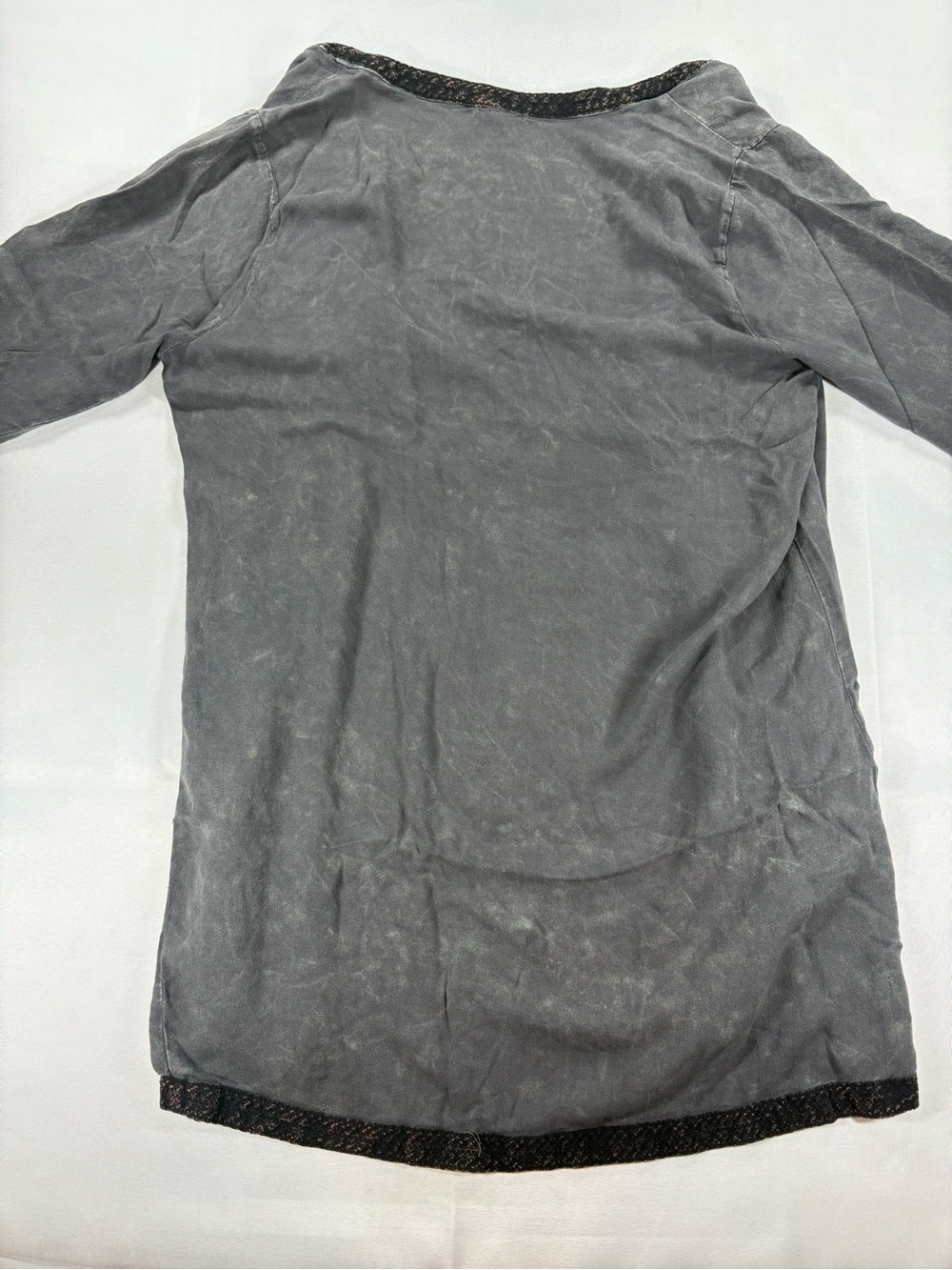 Free People XL Gray Embroidered Longline Open Front Cardigan - Picture 2 of 5